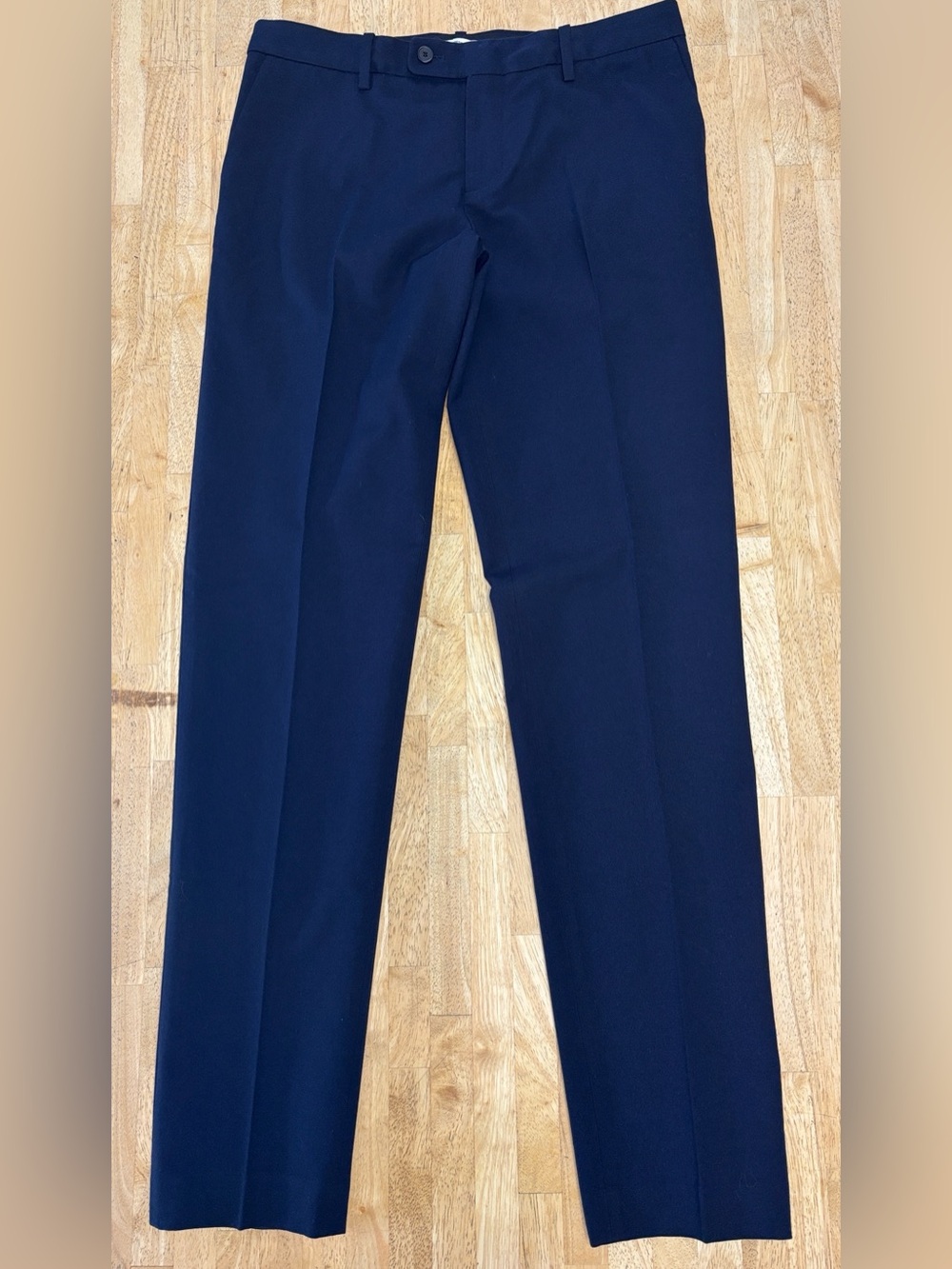 Uniqlo Ines De La Fressange Navy Wool Cotton Blend Trousers Dress Pants Sz 6